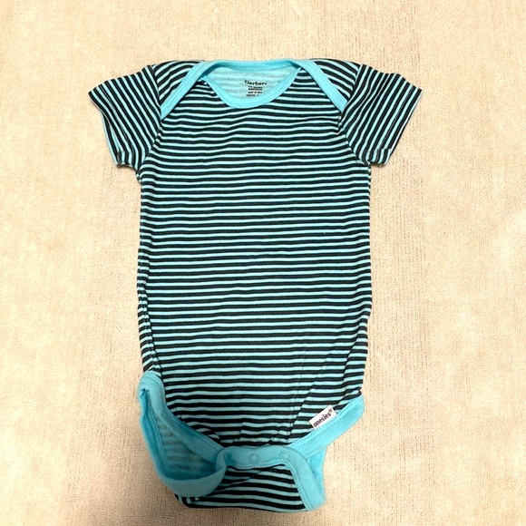 Set of 5 Gerber Short Sleeve Onesies Giraffe Moon Star Stripe Triangle, 3-6m - Picture 5 of 8